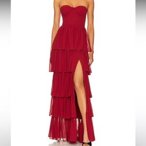 Hattie Gown in Deep Red by Lovers and Friends from Revolve Size XS